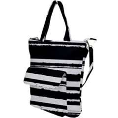 Bandes Abstrait Blanc/noir Shoulder Tote Bag by kcreatif