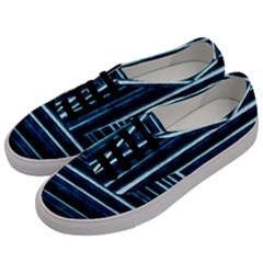 Bandes Peinture Bleu Profond Men s Classic Low Top Sneakers by kcreatif