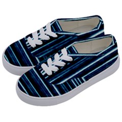 Bandes Peinture Bleu Profond Kids  Classic Low Top Sneakers by kcreatif