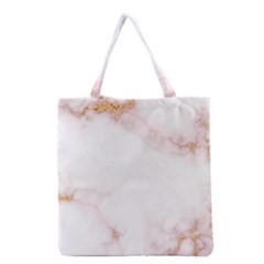 Pink And White Marble Texture With Gold Intrusions Pale Rose Background Grocery Tote Bag by genx