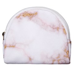 Pink And White Marble Texture With Gold Intrusions Pale Rose Background Horseshoe Style Canvas Pouch by genx