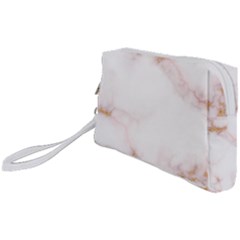 Pink And White Marble Texture With Gold Intrusions Pale Rose Background Wristlet Pouch Bag (small) by genx