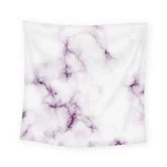 White Marble Violet Purple Veins Accents Texture Printed Floor Background Luxury Square Tapestry (small) by genx