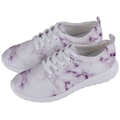 White Marble Violet Purple Veins Accents Texture Printed Floor Background Luxury Men s Lightweight Sports Shoes by genx