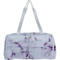 White Marble Violet Purple Veins Accents Texture Printed Floor Background Luxury Multi Function Bag by genx