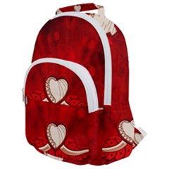 Love, Wonderful Elegant Heart Rounded Multi Pocket Backpack by FantasyWorld7