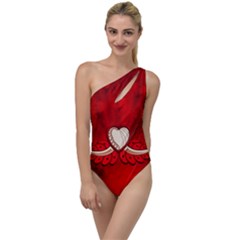 Love, Wonderful Elegant Heart To One Side Swimsuit by FantasyWorld7