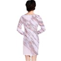 Marble with Metallic Rose Gold intrusions on gray white Stone texture Pastel Pink Background Long Sleeve Nightdress View2