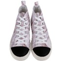 Marble with Metallic Rose Gold intrusions on gray white Stone texture Pastel Pink Background Men s Mid-Top Canvas Sneakers View1