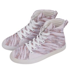 Marble With Metallic Rose Gold Intrusions On Gray White Stone Texture Pastel Pink Background Men s Hi-top Skate Sneakers by genx