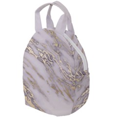 Marble With Metallic Gold Intrusions On Gray White Stone Texture Pastel Rose Pink Background Travel Backpacks by genx
