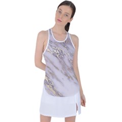 Marble With Metallic Gold Intrusions On Gray White Stone Texture Pastel Rose Pink Background Racer Back Mesh Tank Top by genx