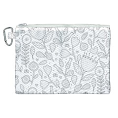 Floral Pattern Canvas Cosmetic Bag (xl) by Valentinaart