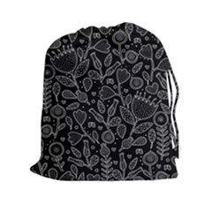 Floral Pattern Drawstring Pouch (2xl) by Valentinaart
