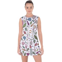 Floral pattern Lace Up Front Bodycon Dress