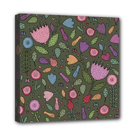 Floral pattern Mini Canvas 8  x 8  (Stretched)