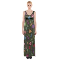 Floral pattern Thigh Split Maxi Dress