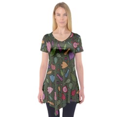 Floral pattern Short Sleeve Tunic 