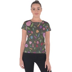 Floral pattern Short Sleeve Sports Top 