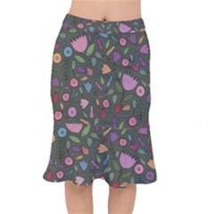 Floral pattern Short Mermaid Skirt