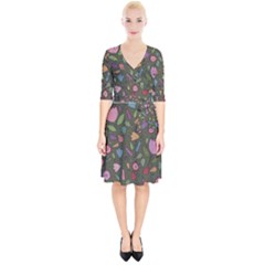 Floral pattern Wrap Up Cocktail Dress