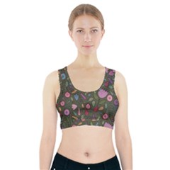 Floral Pattern Sports Bra With Pocket by Valentinaart