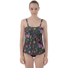 Floral pattern Twist Front Tankini Set