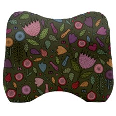 Floral Pattern Velour Head Support Cushion by Valentinaart