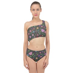Floral pattern Spliced Up Two Piece Swimsuit