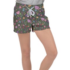 Floral pattern Women s Velour Lounge Shorts