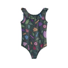 Floral Pattern Kids  Frill Swimsuit by Valentinaart