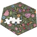 Floral pattern Wooden Puzzle Hexagon View3