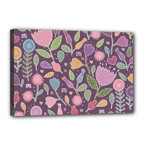 Floral Pattern Canvas 18  X 12  (stretched) by Valentinaart