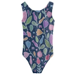 Floral Pattern Kids  Cut-out Back One Piece Swimsuit by Valentinaart