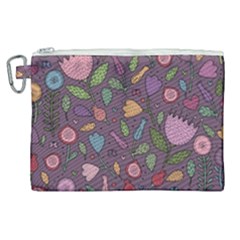 Floral Pattern Canvas Cosmetic Bag (xl)