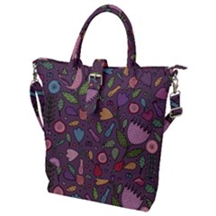 Floral Pattern Buckle Top Tote Bag by Valentinaart