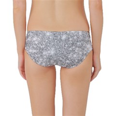 Silver And White Glitters Metallic Finish Party Texture Background Imitation Classic Bikini Bottoms by genx