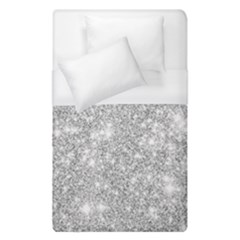 Silver And White Glitters Metallic Finish Party Texture Background Imitation Duvet Cover (single Size) by genx