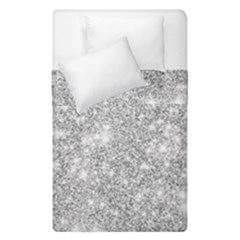 Silver And White Glitters Metallic Finish Party Texture Background Imitation Duvet Cover Double Side (single Size) by genx