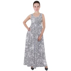 Silver And White Glitters Metallic Finish Party Texture Background Imitation Empire Waist Velour Maxi Dress by genx