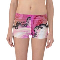 Decorative Elegant Roses Boyleg Bikini Bottoms by FantasyWorld7