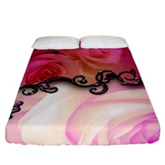 Decorative Elegant Roses Fitted Sheet (california King Size) by FantasyWorld7
