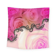 Decorative Elegant Roses Square Tapestry (small) by FantasyWorld7