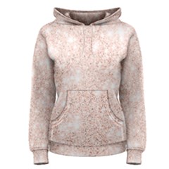 Rose Gold Pink Glitters Metallic Finish Party Texture Imitation Pattern Women s Pullover Hoodie by genx