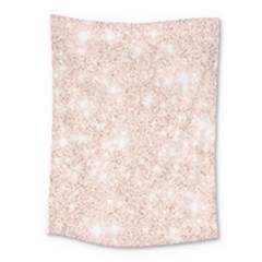 Rose Gold Pink Glitters Metallic Finish Party Texture Imitation Pattern Medium Tapestry by genx