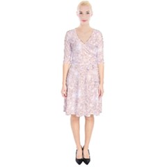 Rose Gold Pink Glitters Metallic Finish Party Texture Imitation Pattern Wrap Up Cocktail Dress by genx