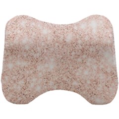 Rose Gold Pink Glitters Metallic Finish Party Texture Imitation Pattern Head Support Cushion by genx