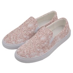 Rose Gold Pink Glitters Metallic Finish Party Texture Imitation Pattern Men s Canvas Slip Ons by genx