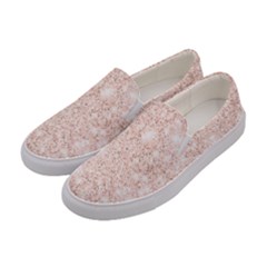 Rose Gold Pink Glitters Metallic Finish Party Texture Imitation Pattern Women s Canvas Slip Ons by genx