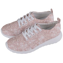 Rose Gold Pink Glitters Metallic Finish Party Texture Imitation Pattern Men s Lightweight Sports Shoes by genx